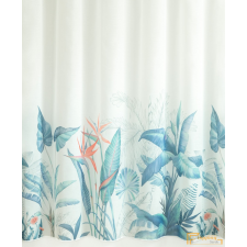  (2 szín) Hedda Trópusi mintás fényáteresztő függöny-02 Türkiz-narancs lakástextília