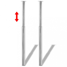  2 teleszkópos asztalláb 710 mm - 1100 mm Króm bútor