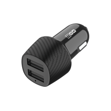 2go 2x USB-A Autós töltő - Fekete (5V) mobiltelefon kellék
