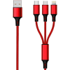 2go 3in1 USB Ladekabel Micro-USB,Apple,TypeC Nylon 1,5m rot (797150)