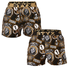  2PACK férfi bő szárú boxeralsók Styx art / KTV sportos gumipánt (2BT1655) L