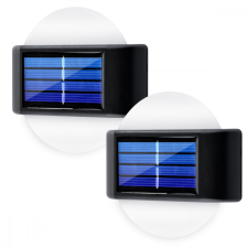  2x kerti napkollektoros LED lámpa fali lámpa felső, alsó kerek rögzítőkészlet világítás