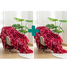  2x Piros karácsonyi mikroszálas pléd SNOWFALL 150x200 cm lakástextília