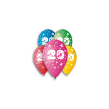 30 cm-es 20-as számos gumi léggömb - 100 db / csomag party kellék