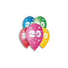 30 cm-es évszámos lufi 5 db/cs. 20-as party kellék