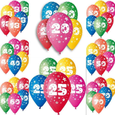 30 cm-es évszámos lufi 5 db/cs. 25-ös party kellék