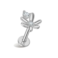  316L Orvosi Acél Ezüst Színű Push-in Labret Piercing Virág Dísszel egyéb ékszer