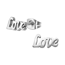  316L sebészeti nemesacél fülbevaló, Love felirat (1 pár) fülbevaló