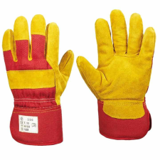  330 Téli bőrkesztyű sárga-piros védőkesztyű