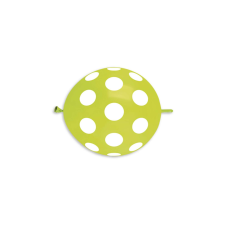 33 cm-es bóbitás pöttyös limezöld gumi léggömb - 100 db / csomag party kellék