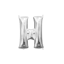  33 cm-es ezüst színű H betű fólia lufi party kellék