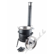 36 cm Bográcsház + füles vasserpenyő 37 cm (9 részes) kerti sütés és főzés