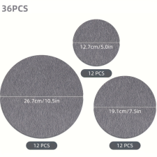  36 db-os kerek filc edényalátét és tányérelválasztó készlet konyhai eszköz