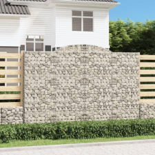 3 db íves horganyzott vas gabion kosár 300x50x200/220 cm kerti tárolás