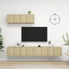  3 db sonoma tölgy színű szerelt fa TV-szekrény