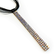  3 kősoros organza szalagos nyakék - Swarovski kristályos karkötő