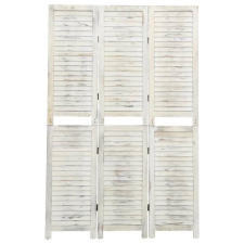 3 paneles antik fehér fa paraván 105 x 165 cm bútor