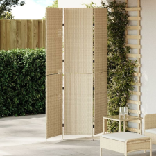  3 paneles válaszfal, hajtogatható, bézs, 146x200 cm, poli rattan bútor