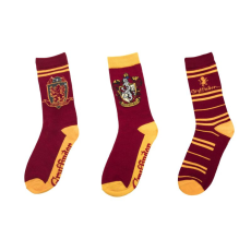  3 pár Harry Potter Griffendéles zokni készlet, 37-46 EU méret