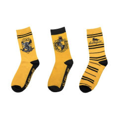  3 pár Harry Potter hugrabugos zokni készlet, 35-45 EU méret