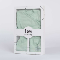  3-részes baba együttes újszülötteknek New Baby I AM menta, vel. 62 (3-6 h)