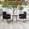  3 részes fekete polyrattan kerti étkezőgarnitúra