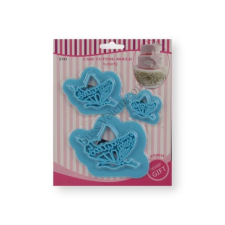  3 részes pillangó alakú fondant kiszúró mintázó sütés és főzés