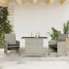  3 részes világosszürke polyrattan bisztrógarnitúra párnákkal
