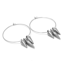  3 szegecs fülbevaló, ezüst színű fülbevaló
