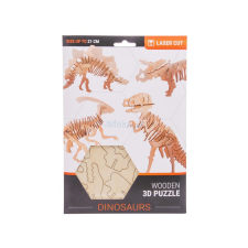  3D fa puzzle - dínók, 4 féle puzzle, kirakós