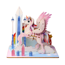 3D fa puzzle Egyszarvú puzzle, kirakós