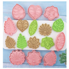  3D Falevelek sütikiszúró 8 darab konyhai eszköz