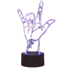 3D LED éjszakai asztali lámpa kéz V jellel éjjeli fény