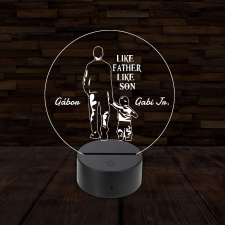  3D LED lámpa - Apa és Fia egyedi nevekkel világítási kellék