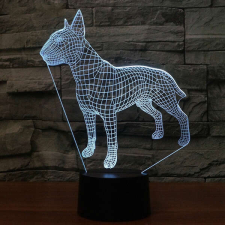  3D LED lámpa - Bullterrier világítási kellék