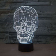  3D LED lámpa - Koponya világítási kellék