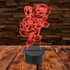  3D LED lámpa - Rózsák világítási kellék