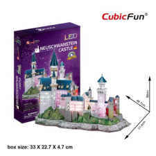  3d LED világítós puzzle: Neuschwanstein Kastély Cubicfun 3D épület makettek puzzle, kirakós
