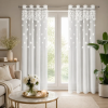  3D virágmintás fehér voile készfüggöny – elegáns, fényáteresztő függöny fémkarikákkal, rúdkarnishoz. 140X250cm
