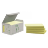 3M POSTIT Jegyzettömb újrahasznosított 127x76mm sárga 6 db