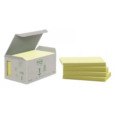 3M POSTIT Jegyzettömb újrahasznosított 127x76mm sárga 6 db jegyzettömb