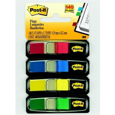 3M POSTIT Jelölőcímke, műanyag, 4x35 lap, 12x43 mm, 3M POSTIT, vegyes etikett