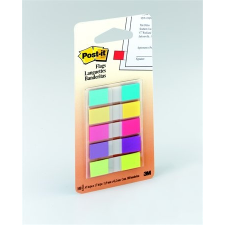 3M POSTIT Jelölőcímke, műanyag, 5x20 lap, 12x43 mm, , vegyes post-it