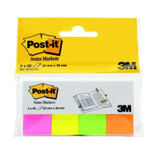 3M POSTIT Jelölőcímke, papír, 4x50 lap, 20x38 mm, , neon vegyes post-it