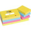 3M POSTIT Öntapadó jegyzettömb, 38x51 mm, 12x100 lap, 3M POSTIT Energetic, vegyes színek (LP653TFEN)