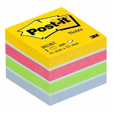 3M POSTIT Öntapadó jegyzettömb, 51x51 mm, 400 lap, bliszteres, , ultra színek post-it