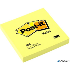 3M POSTIT Öntapadó jegyzettömb, 76x76 mm, 100 lap, 3M POSTIT, sárga jegyzettömb