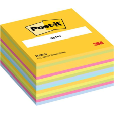 3M POSTIT Öntapadó jegyzettömb, 76x76 mm, 450 lap, 3M POSTIT, vegyes színek post-it