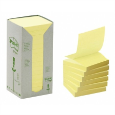 3M POSTIT Öntapadó jegyzettömb, "Z", 76x76 mm, 100 lap, környezetbarát, , sárga jegyzettömb