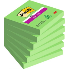 3M POSTIT Super Sticky Öntapadó jegyzettömb 76x76 mm 6x90 lap zöld post-it